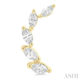 1/2 Ctw Graduated Marquise Cut Diamond Fashion Ear Climbers in 14K Yellow Gold
